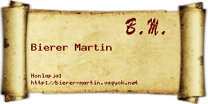 Bierer Martin névjegykártya